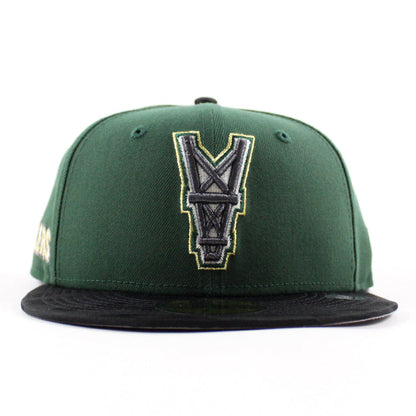 HOUSTON OILERS Upside Down Oilers Patch New Era 59Fifty Fitted Hat (Cilantro Black Gray Under Brim)