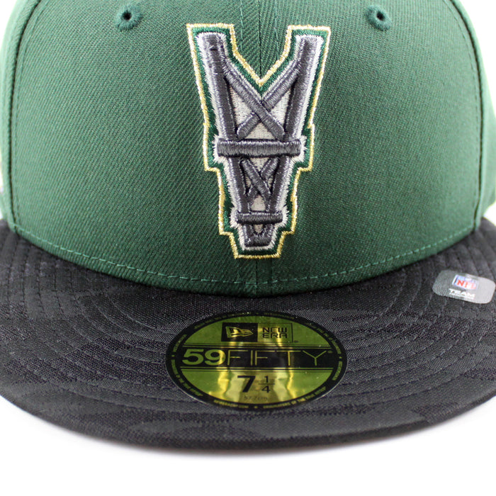 HOUSTON OILERS Upside Down Oilers Patch New Era 59Fifty Fitted Hat (Cilantro Black Gray Under Brim)