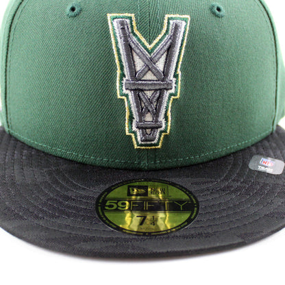 HOUSTON OILERS Upside Down Oilers Patch New Era 59Fifty Fitted Hat (Cilantro Black Gray Under Brim)