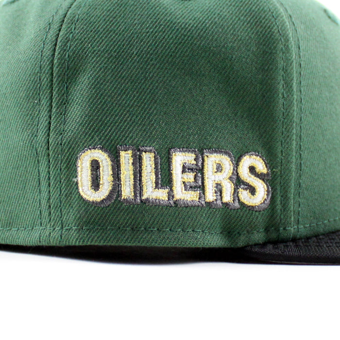 HOUSTON OILERS Upside Down Oilers Patch New Era 59Fifty Fitted Hat (Cilantro Black Gray Under Brim)