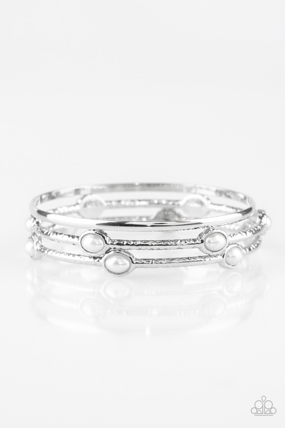 Bangle Belle - White Paparazzi Accessories