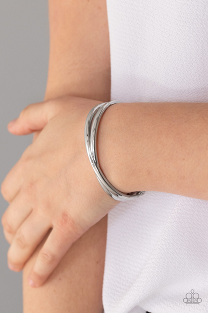 Crossing Over - Silver Paparazzi Accessories