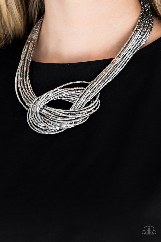 Knotted Knockout -  Silver. Paparazzi Accessories