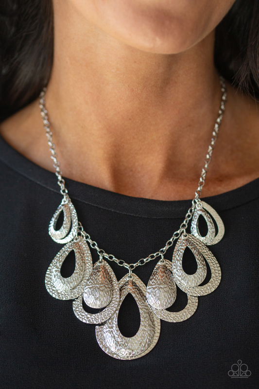 Teardrop Tempest -  Silver Paparazzi Accessories