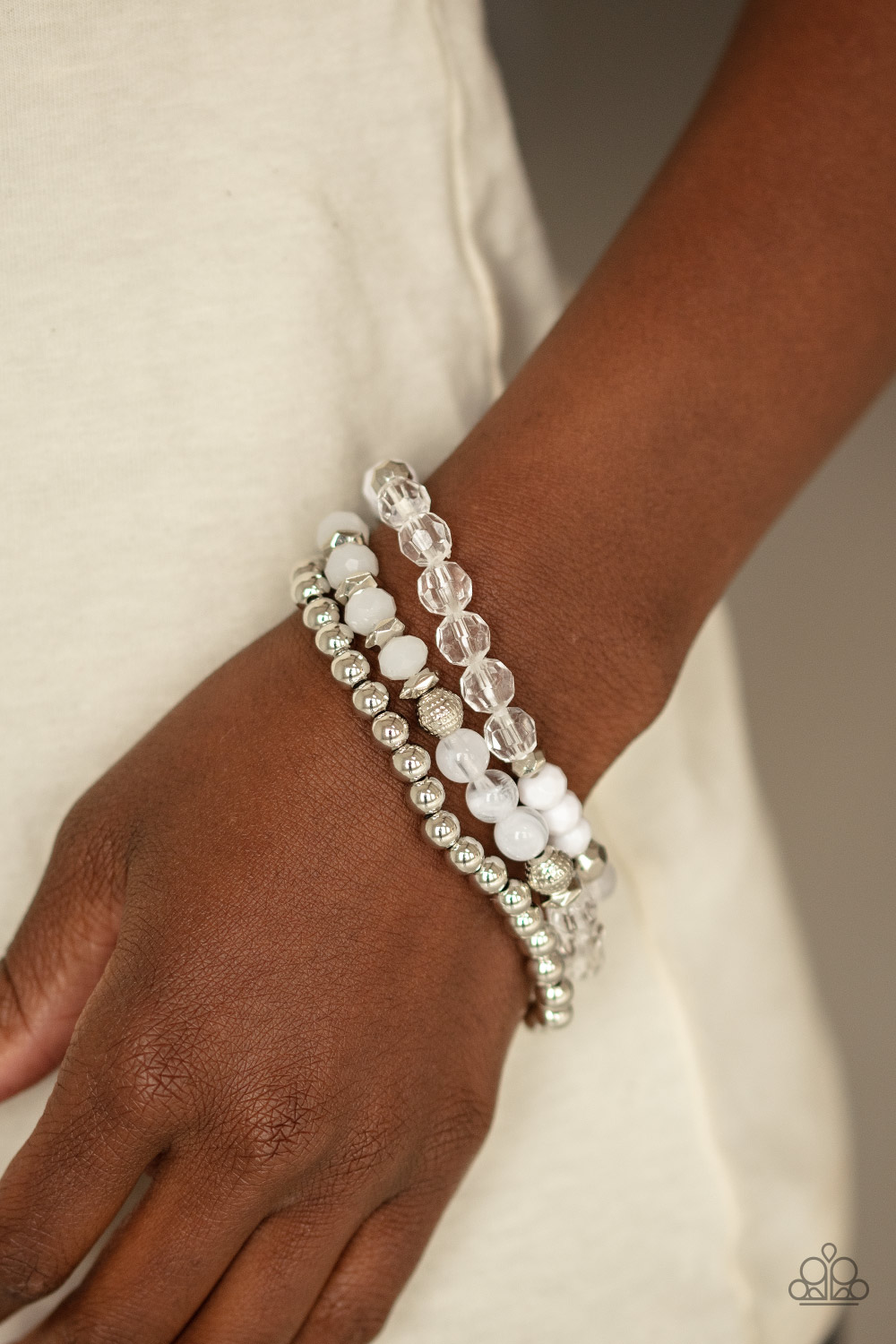Sugary Shimmer - White Paparazzi Accessories