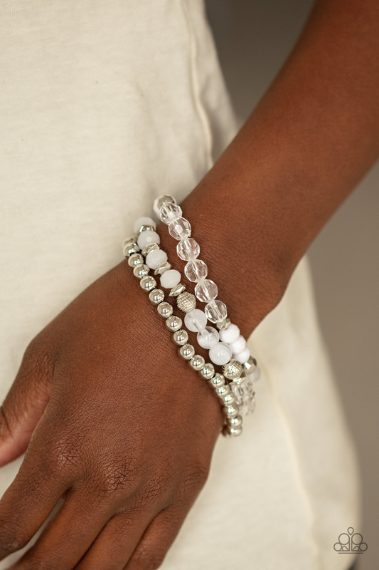 Sugary Shimmer - White Paparazzi Accessories