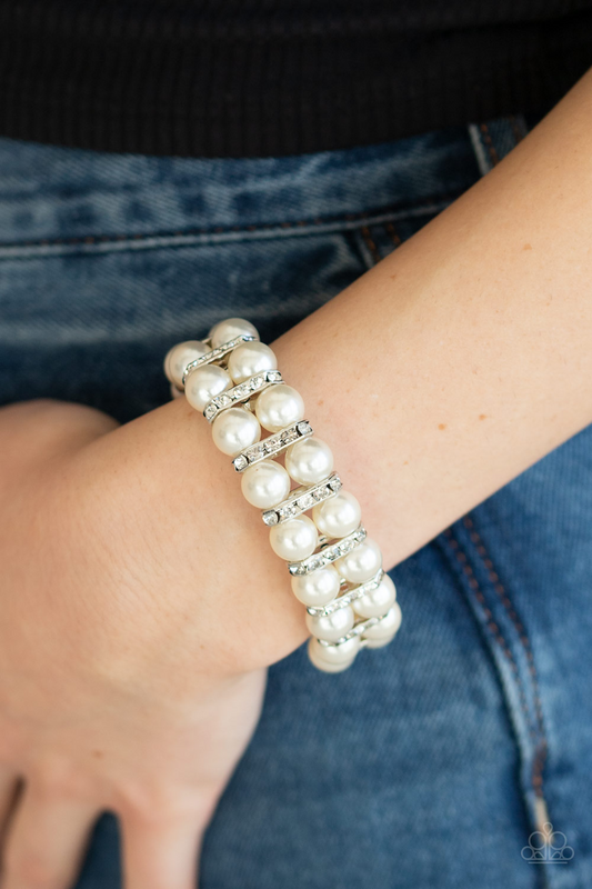 Glowing Glam - White Paparazzi Accessories