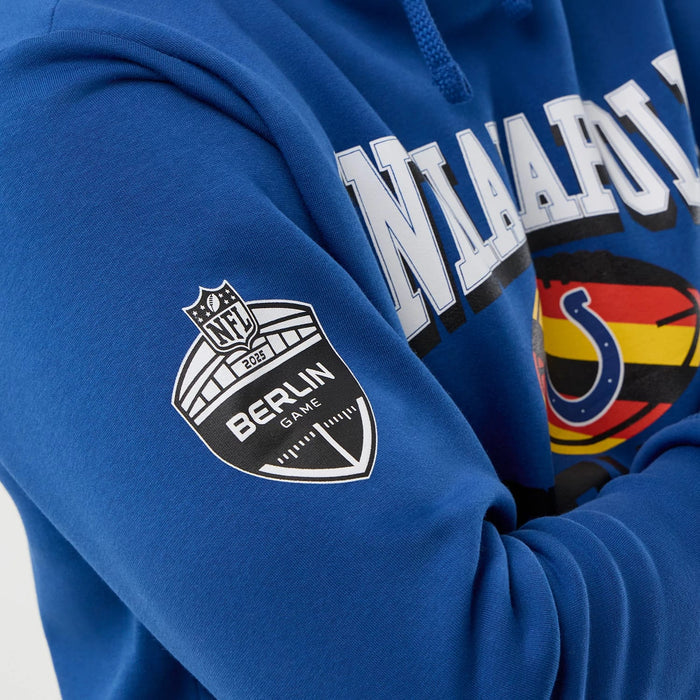 The Male model is wearing Indianapolis Colts NFL International Series Games Blue Pullover Hoodie 4