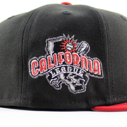INLAND EMPIRE 66ERS California League Patch New Era 59Fifty Fitted Hat (Black Scarlet Red Gray Under Brim)