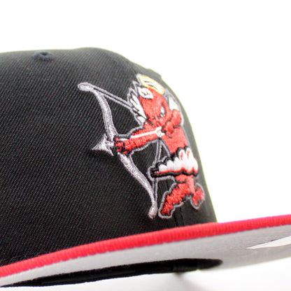 INLAND EMPIRE 66ERS California League Patch New Era 59Fifty Fitted Hat (Black Scarlet Red Gray Under Brim)
