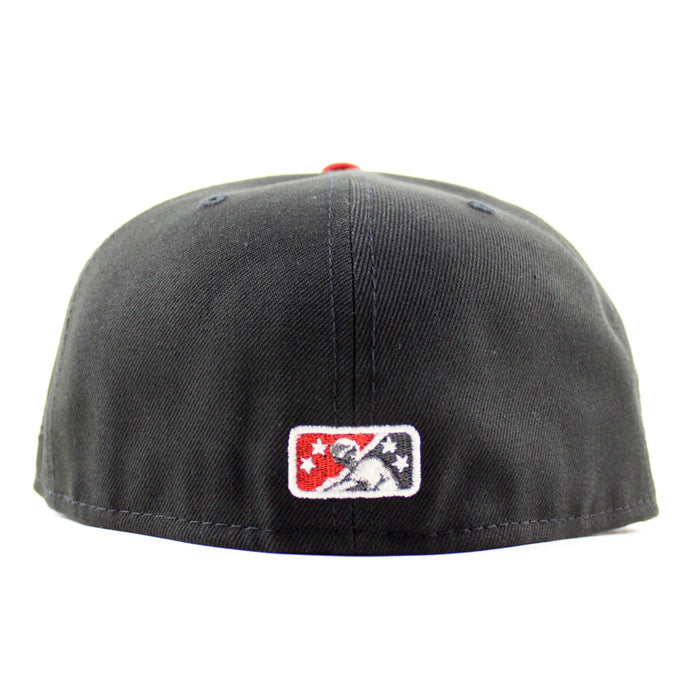 INLAND EMPIRE 66ERS California League Patch New Era 59Fifty Fitted Hat (Black Scarlet Red Gray Under Brim)