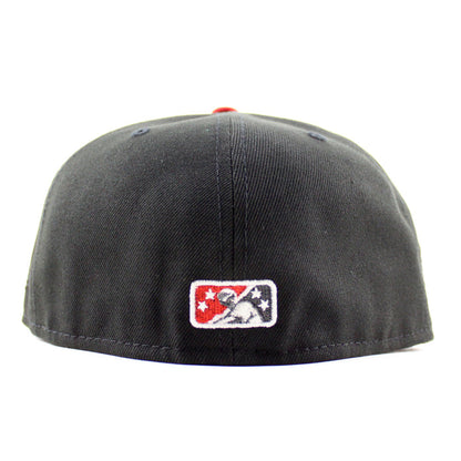 INLAND EMPIRE 66ERS California League Patch New Era 59Fifty Fitted Hat (Black Scarlet Red Gray Under Brim)