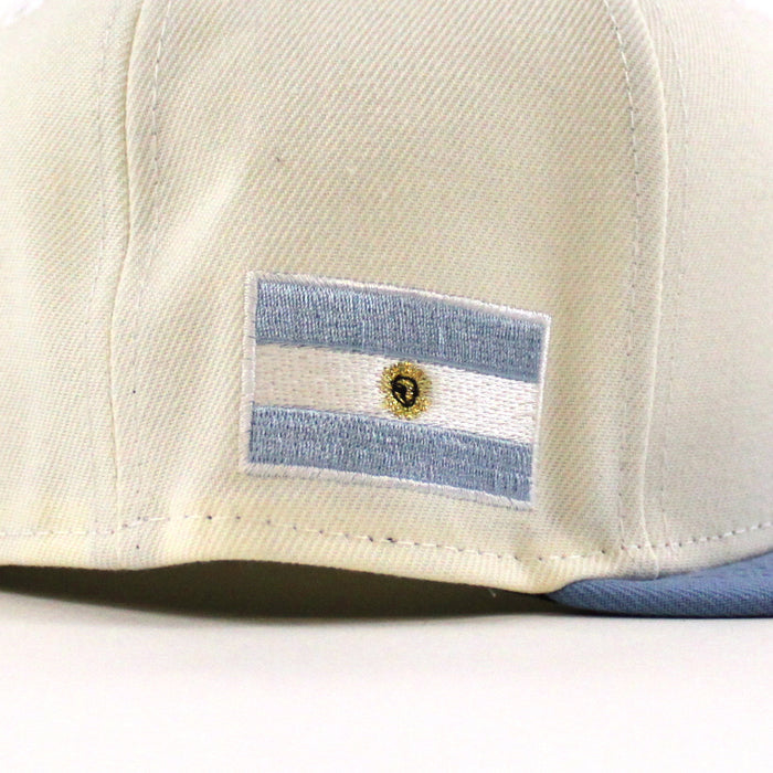 Inter Miami CF Argentina Flag New Era 59Fifty Fitted Hat (Chrome White Sky Blue Gray Under Brim)