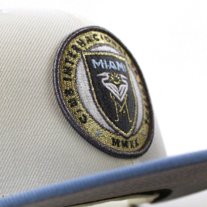 Inter Miami CF Argentina Flag New Era 59Fifty Fitted Hat (Chrome White Sky Blue Gray Under Brim)