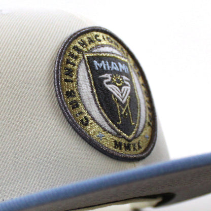 Inter Miami CF Argentina Flag New Era 59Fifty Fitted Hat (Chrome White Sky Blue Gray Under Brim)