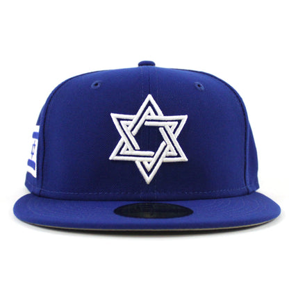 Israel 2023 World Baseball Classic (WBC) New Era 59Fifty Fitted Hat (Blue Gray Under Brim)