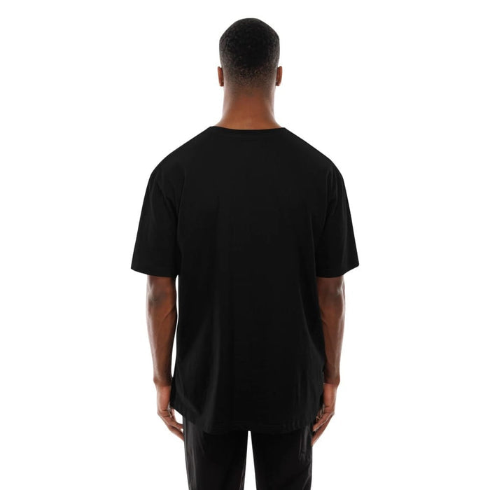 The Male model is wearing It Life Graphic Black T-Shirt 2