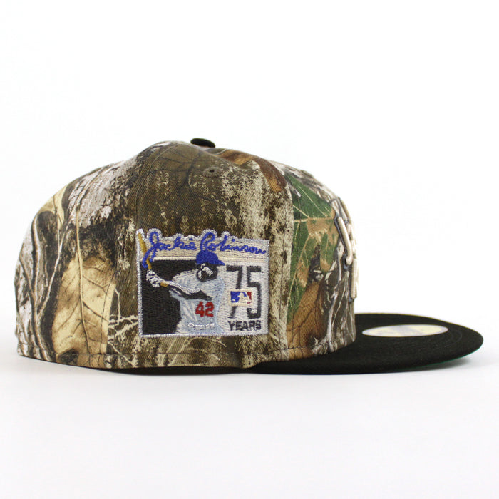 JACKIE ROBINSON BROOKLYN DODGERS 75 Years New Era 59Fifty Fitted Hat (RealTree Black Green Under Brim)