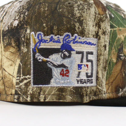 JACKIE ROBINSON BROOKLYN DODGERS 75 Years New Era 59Fifty Fitted Hat (RealTree Black Green Under Brim)