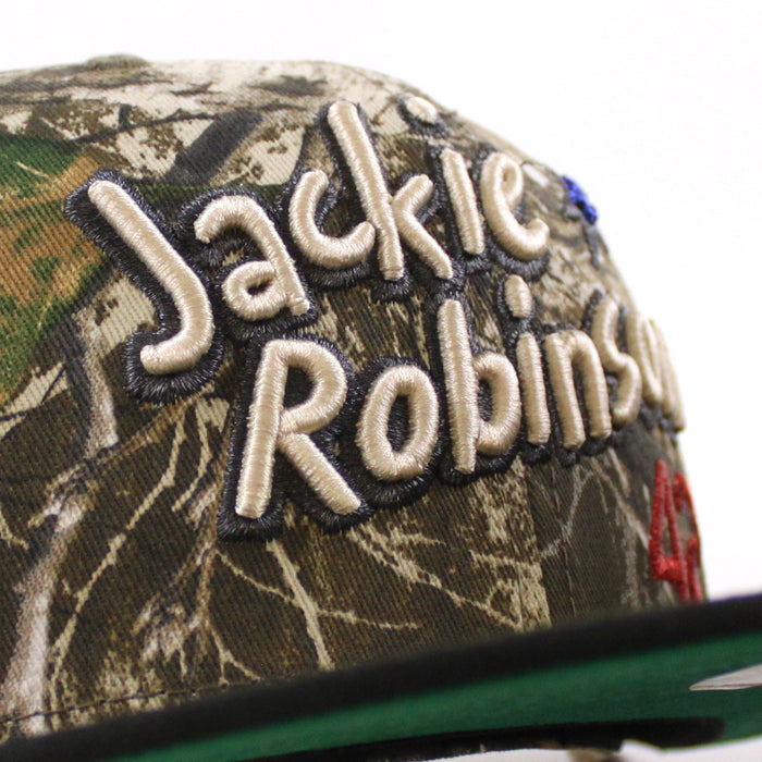 JACKIE ROBINSON BROOKLYN DODGERS 75 Years New Era 59Fifty Fitted Hat (RealTree Black Green Under Brim)