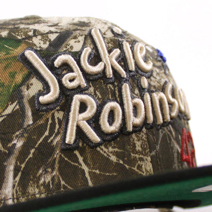 JACKIE ROBINSON BROOKLYN DODGERS 75 Years New Era 59Fifty Fitted Hat (RealTree Black Green Under Brim)