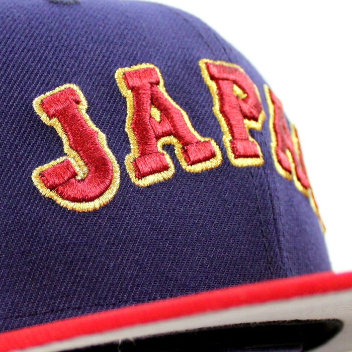 Japan 2023 World Baseball Classic (WBC) New Era 59Fifty Fitted Hat (Navy Red Grey Under Brim)