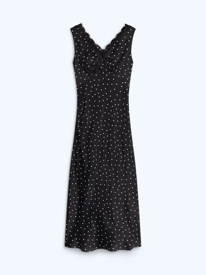 Jennifer Dress in Black Polka Dot