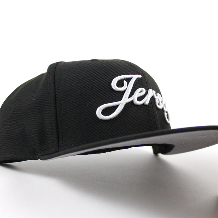 Jersey Script New Era 59Fifty Fitted Hat (Black Gray Under Brim)