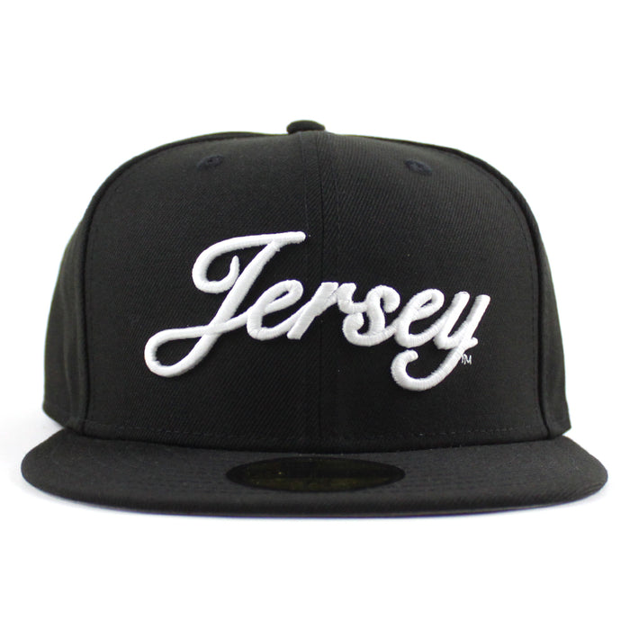 Jersey Script New Era 59Fifty Fitted Hat (Black Gray Under Brim)