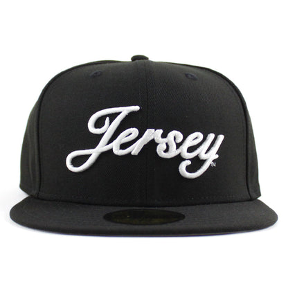 Jersey Script New Era 59Fifty Fitted Hat (Black Gray Under Brim)