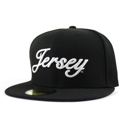 Jersey Script New Era 59Fifty Fitted Hat (Black Gray Under Brim)