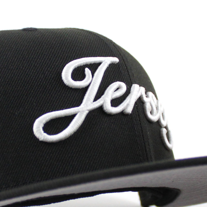 Jersey Script New Era 59Fifty Fitted Hat (Black Gray Under Brim)