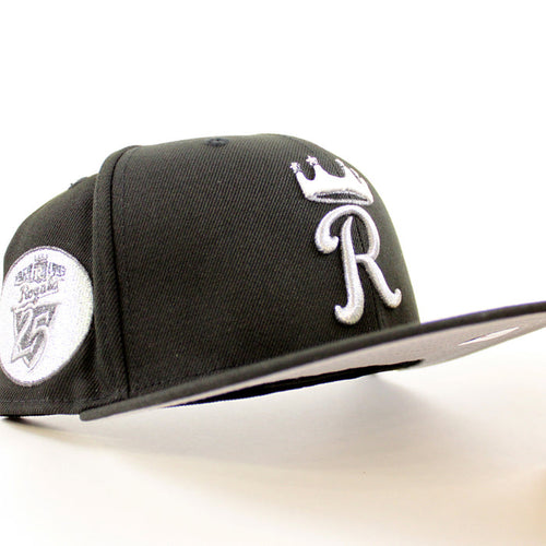 Kansas City Royals 1969-1993 25 Years Patch New Era 59Fifty Fitted Hat (Black Gray Under Brim)