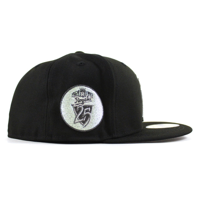 Kansas City Royals 1969-1993 25 Years Patch New Era 59Fifty Fitted Hat (Black Gray Under Brim)