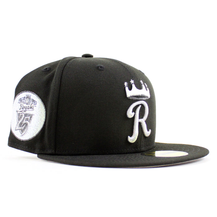 Kansas City Royals 1969-1993 25 Years Patch New Era 59Fifty Fitted Hat (Black Gray Under Brim)