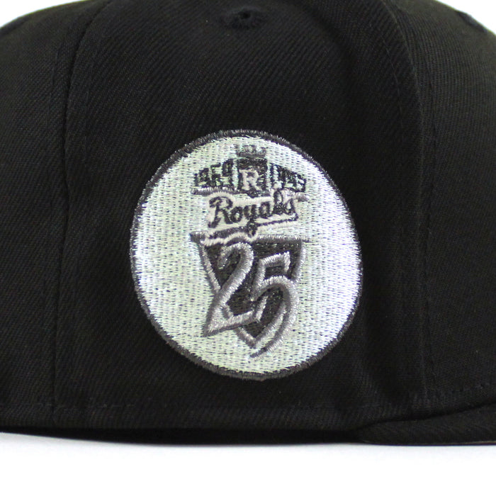 Kansas City Royals 1969-1993 25 Years Patch New Era 59Fifty Fitted Hat (Black Gray Under Brim)