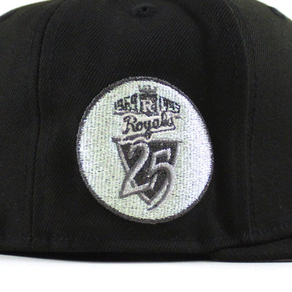 Kansas City Royals 1969-1993 25 Years Patch New Era 59Fifty Fitted Hat (Black Gray Under Brim)