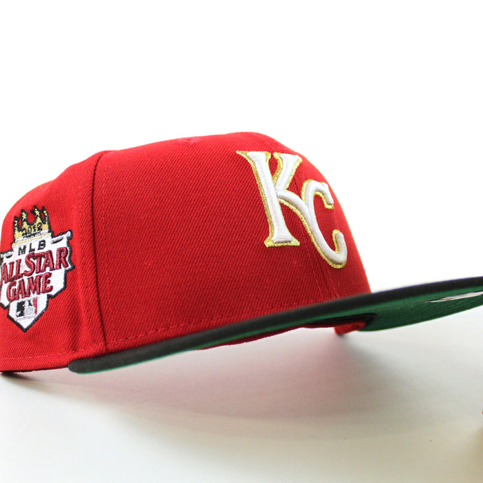 Kansas City Royals 2012 All Star Game New Era 59Fifty Fitted Hat (Scarlet Red Black Green Under Brim)
