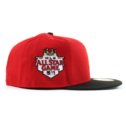 Kansas City Royals 2012 All Star Game New Era 59Fifty Fitted Hat (Scarlet Red Black Green Under Brim)