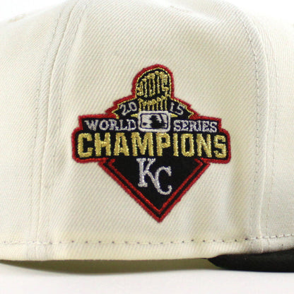 Kansas City Royals 2015 World Series New Era 59Fifty Fitted Hat (Chrome White Black Green Under Brim)