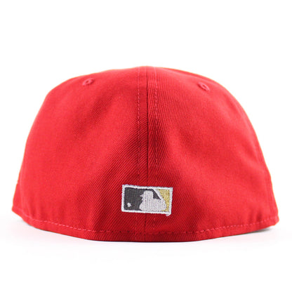 Kansas City Royals 50th Anniversary New Era 59Fifty Fitted Hat (Scarlet Red Green Under Brim)