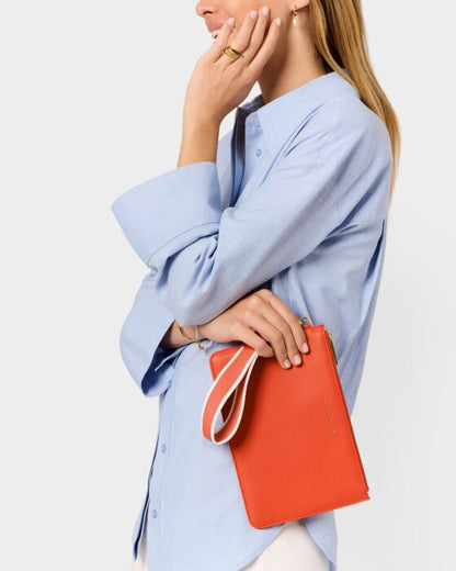 Hallie Wristlet Pouch - Deep Orange