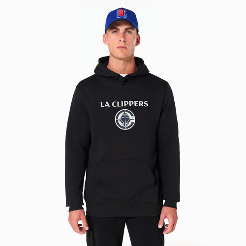 The Male model is wearing LA Clippers NBA Black Pullover Hoodie 1