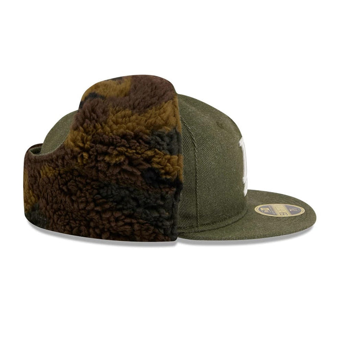 This is a LA Dodgers MLB Camo Open Green Retro Crown 59FIFTY Fitted Cap 7