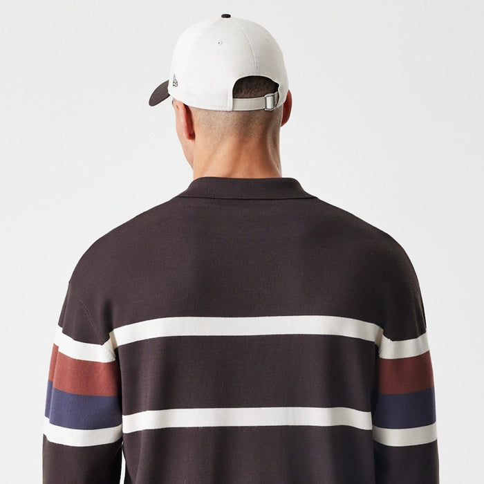 The Male model is wearing LA Dodgers MLB Knit Brown Rugby Shirt 8
