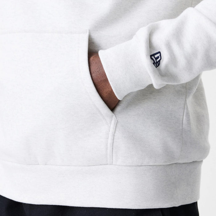 The Male model is wearing LA Dodgers MLB Script White Oversized Pullover Hoodie 7