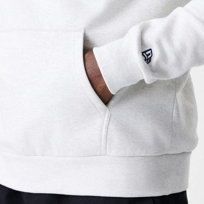 The Male model is wearing LA Dodgers MLB Script White Oversized Pullover Hoodie 7