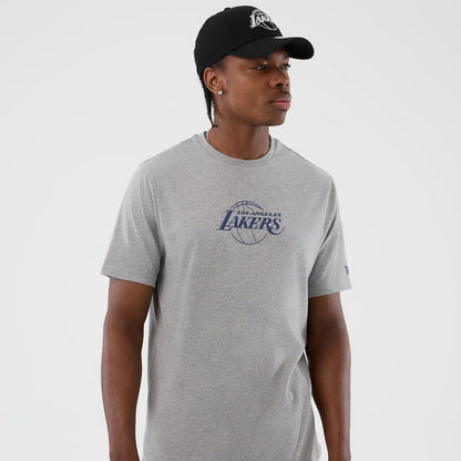 The Male model is wearing LA Lakers NBA Back To School Grey T-Shirt 6