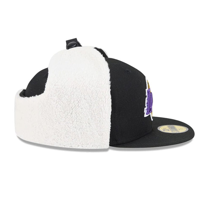 This is a LA Lakers NBA Classic Black Dogear 59FIFTY Fitted Cap 7