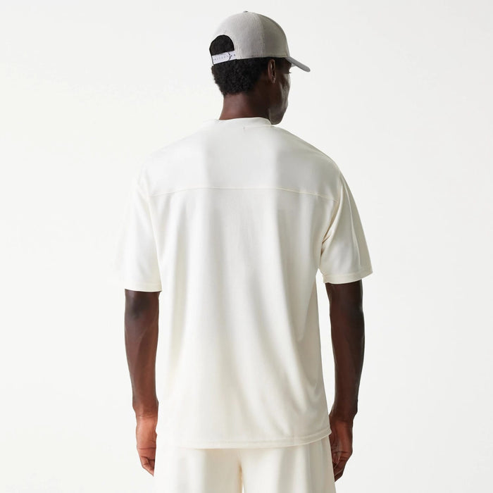 The Male model is wearing LA Lakers NBA Tonal Open White Mesh Jersey 2